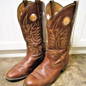Vintage Men's Red Wing Cowboy Boots 9812 Size 10 EE Pecos Pull On Western Shoes